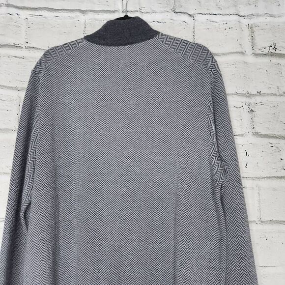 UNTUCKit Collared 1/4 Zip Sweater Mens Large Gray Extra Fine Merino Wool Casual - Picture 8 of 14